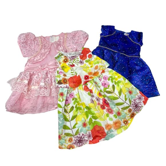 Toddler Girl's - Adorable Party Dresses in Pink, Purple, and White Floral, Size - Picture 1 of 16